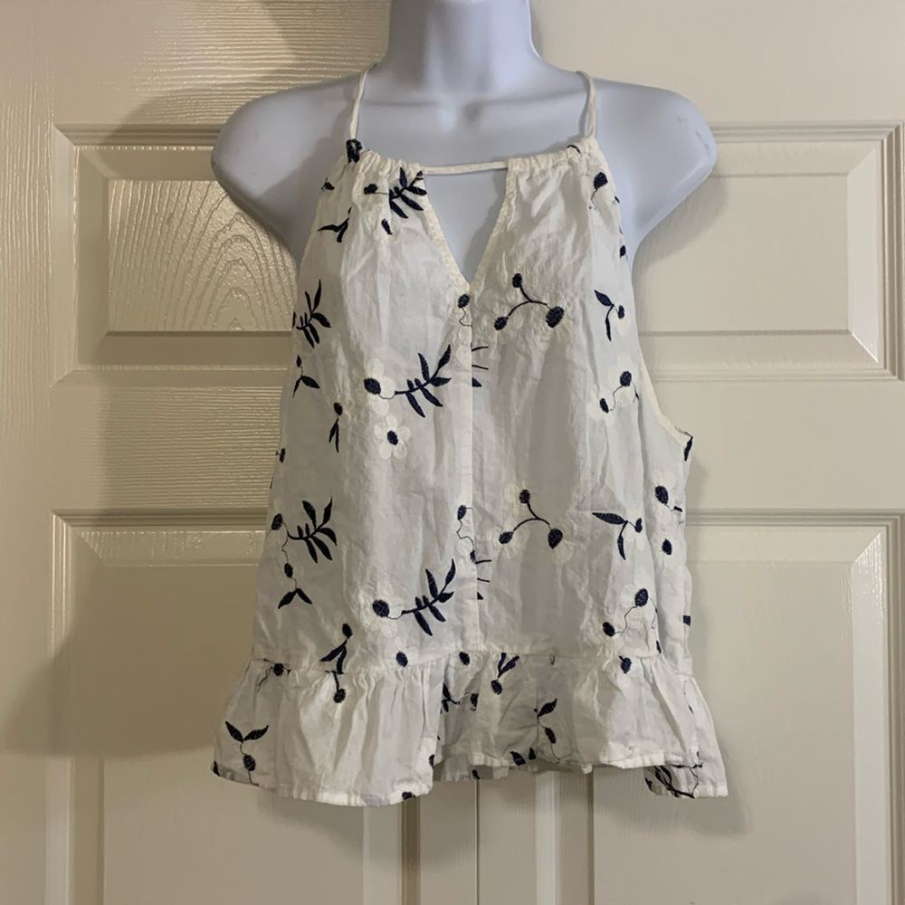 Floral White Tank Top